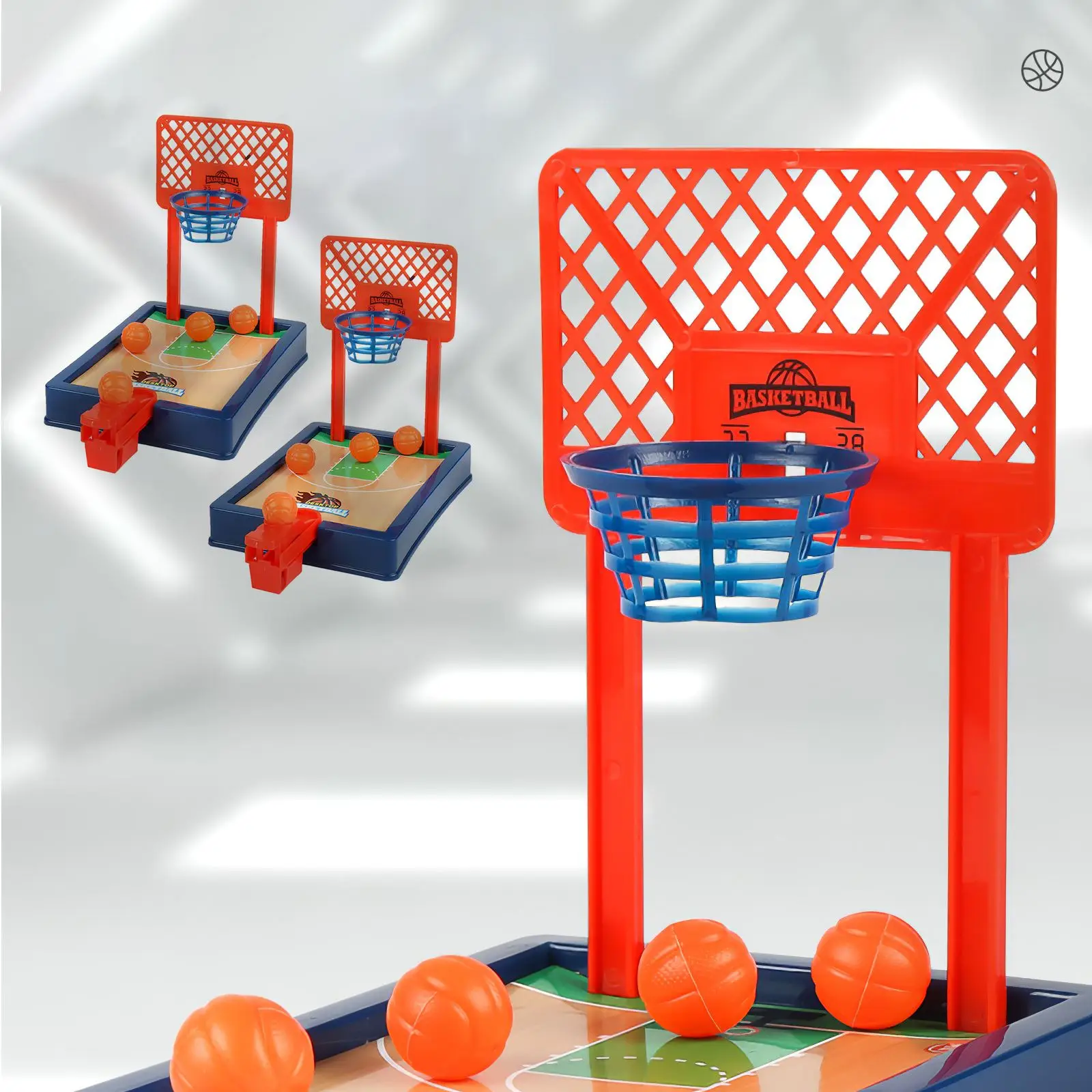

Mini Finger Basketball Game Toy Desktop Basketball Court Easy To Play Basket Hoop Stand Toy With 8 Small Balls Brain Game
