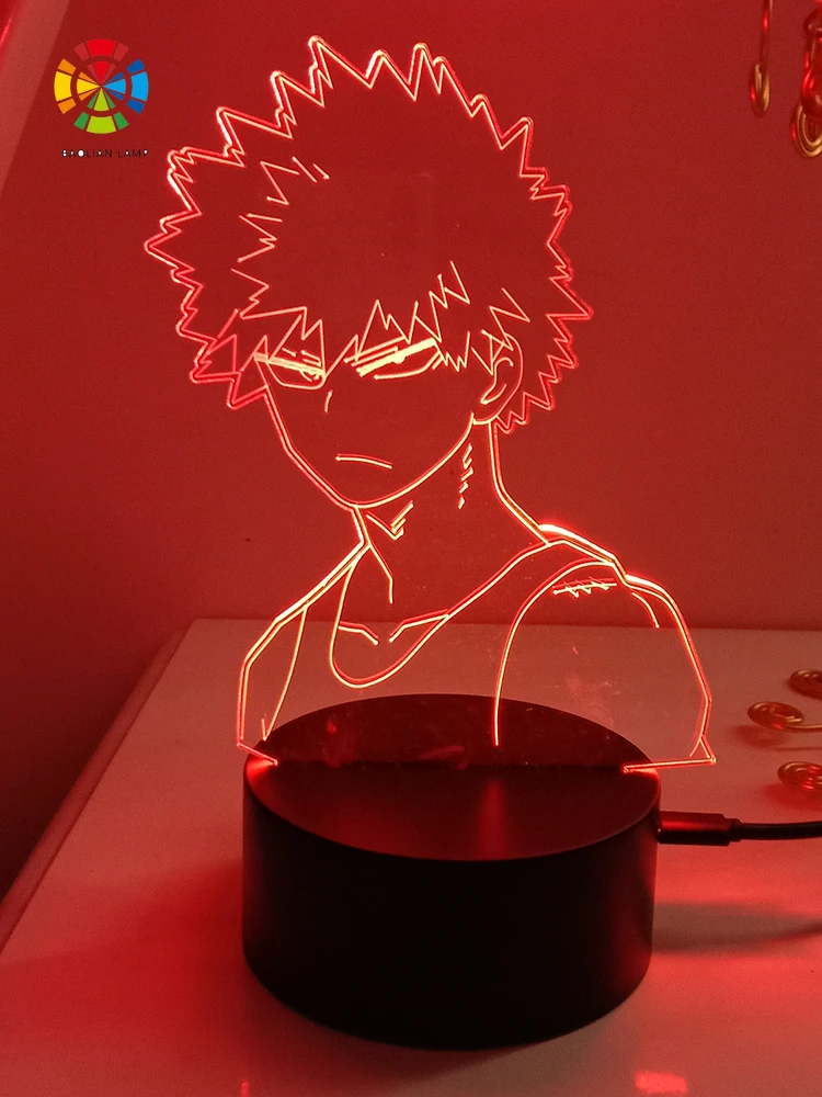 

My Hero Academia Bakugou Katsuki 3d led lamp for bedhome manga ninght lights anime figure room decor lampara de noche dormitorio