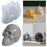 3d skull candle mold silicone resin molds for aromatherapy candle soap making epoxy mould casting halloween supplies home decor