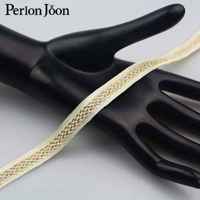 1 ярд 1,2 см Новинка черная Золотая полиэфирная тесьма Одежда Сумка Обувь декоративная лента тканые декоративные аксессуары ZD001