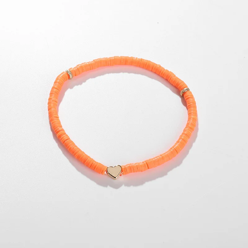 Женский браслет из полимерной глины в форме сердца 4 мм|Плетеные браслеты| |