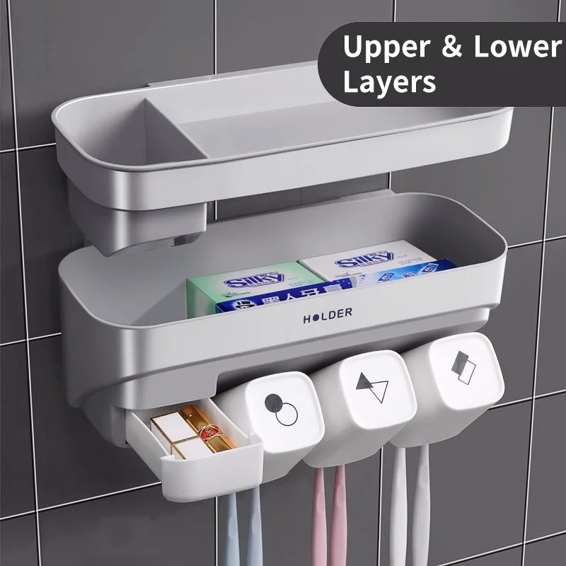 JOYBOS настенный держатель для зубных щеток без дырочек хранения семейная модель с