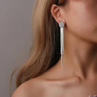 fashion crystal claw chain sun flower earrings women charm exquisite long tassel stud earrings wedding jewelry