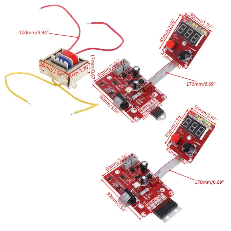 

OOTDTY Double pulse Spot welding machine encoder Time Digit Module Control Panel Plate adjustable current Controller