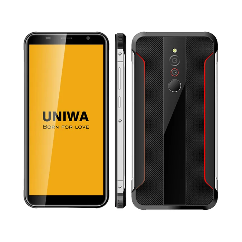 UNIWA X5 Прочный Стильный открытый мобильный телефон 3g 5," MT6580M четырехъядерный Android 6,0 смартфон с двумя sim-картами