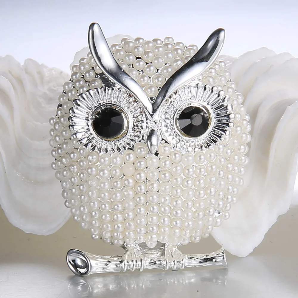 

Pearl Brooches Owl Animal Brooches For women Party Accessories wedding Decoration christmas Jewelry Brooch