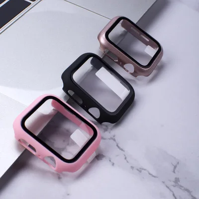 Часы чехол для Apple Watch серии SE 6 44 мм 40 Матовый Бампер Жесткий ПК с защитным