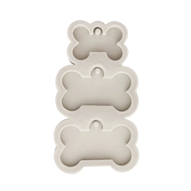 

Crystal Epoxy Resin Mold Dog Tag Bone Shaped Keychain Casting Silicone Mould DIY Crafts Decoration Key Chain Pendant Making