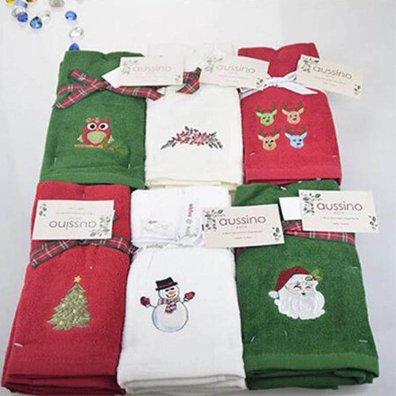 1 шт. новый декоративный роскошный набор полотенец для рук рождественское