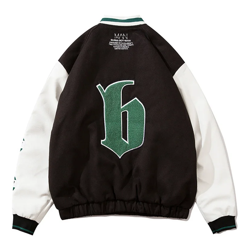 

Baseball Thicken Jacket Men Patchwork Letter Embroidery Jacket Streetwear Autumn Harajuku Oversized College Style Bomber Coats