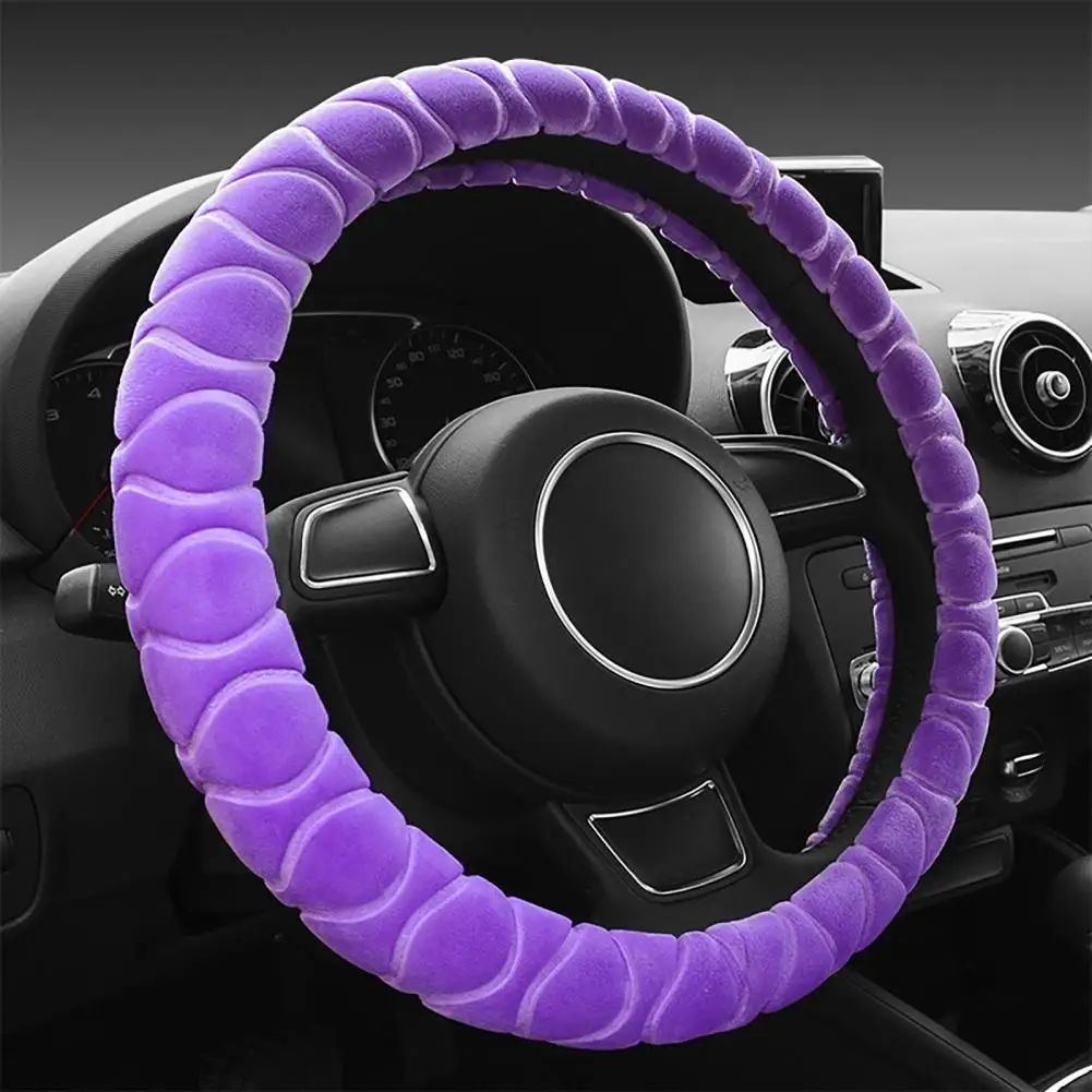 

Wear-resistant Sweat-proof Perfect Match Warm Steering Wheel Protector Car Steering Wheel Cover for Automotive