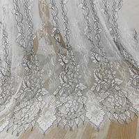 3mlot french eyelash lace fabric 150cm off white black diy exquisite lace embroidery clothes wedding dress accessories