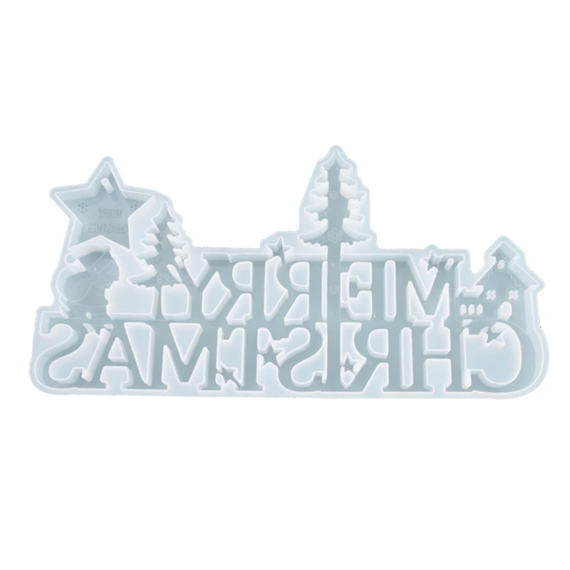 

Merry Christmas Letters Ornaments Resin Mold Xmas Decor Pendant Silicone Mold