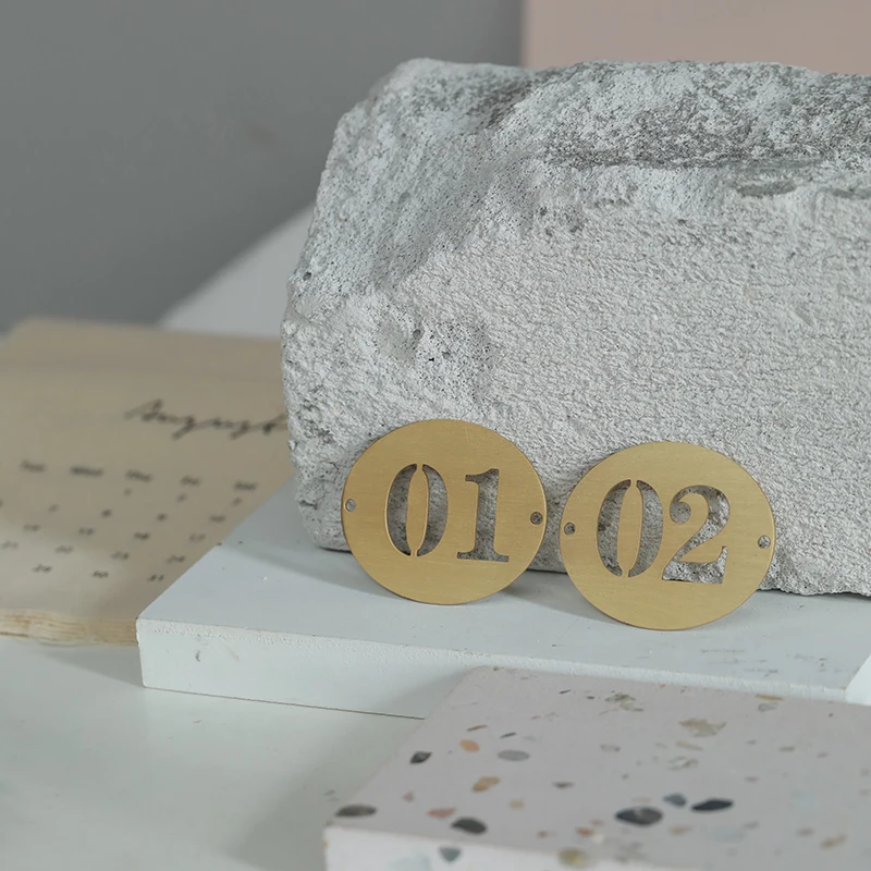 Винтажная латунная табличка под заказ с номером цифровая для ресторана | Мебель