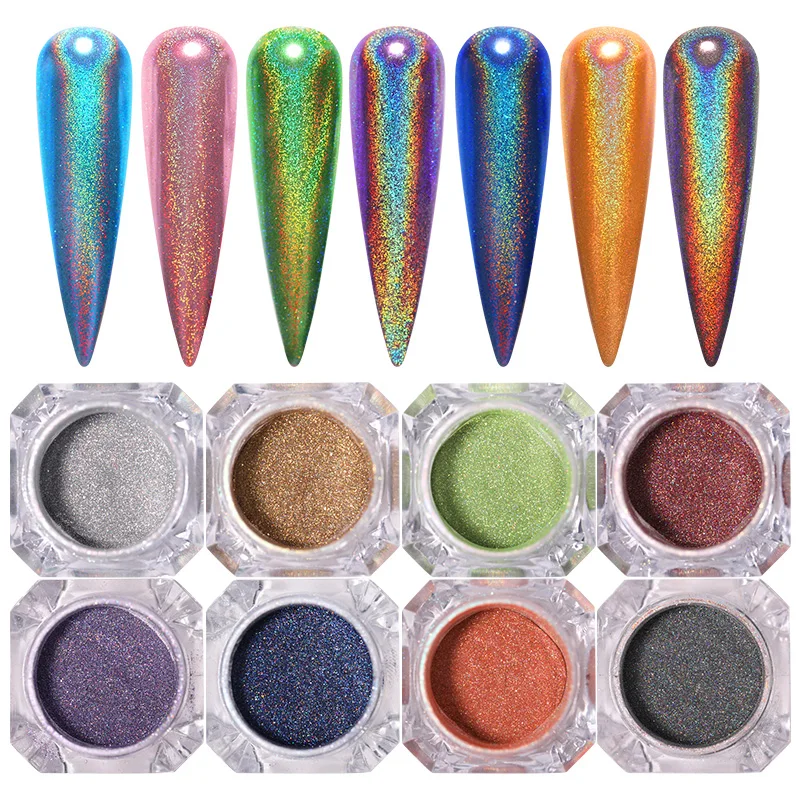 1 коробка зеркальный эффект порошок для ногтей 0 3 г/кор. металлический блеск