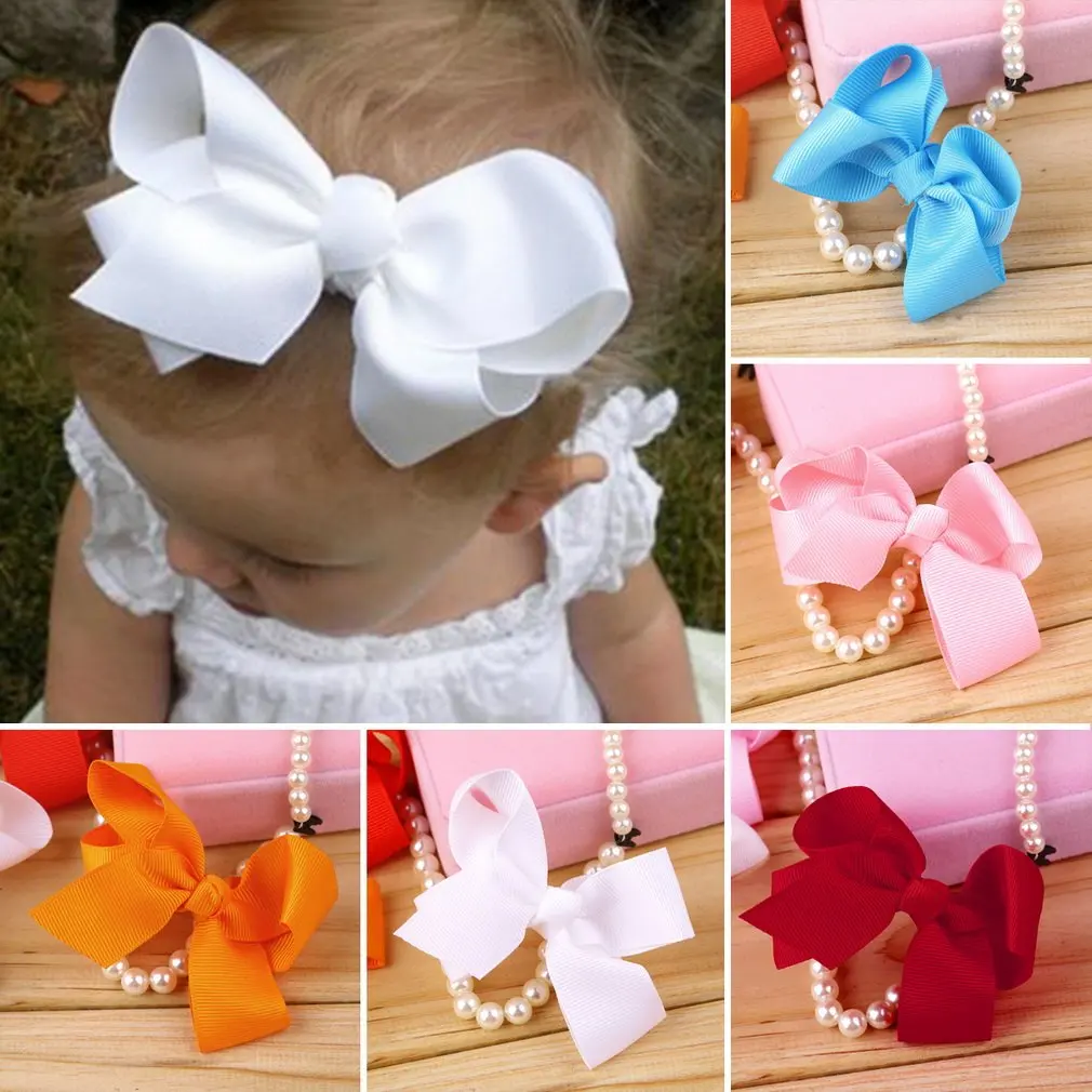 Новинка хит продаж заколка для волос с бантом из ленты цветами банты девочек