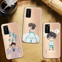 haikyuu oikawa volleyball anime phone case transparent for huawei honor nova c x 7 8 3 4 9 65g se v t play pro lite