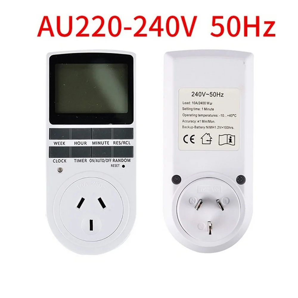 Электронный цифровой таймер с циклом на 24 часа штепсельная вилка EU UK AU US BR FR