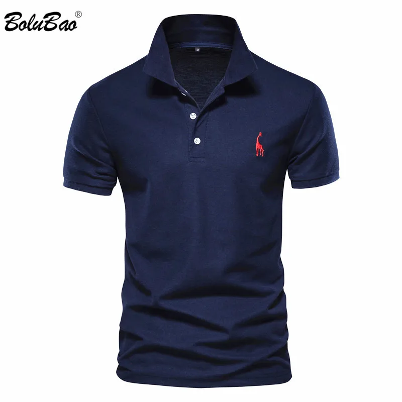 BOLUBAO Brand Polo Shirt Mens Casual Deer Embroidery Cotton Polo shirt Men Short Sleeve High Quantity Fashion Polo Male