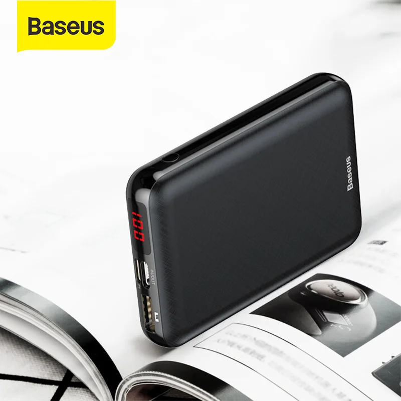 Внешний аккумулятор Baseus 10000 мАч для iPhone XS XR 5V 3A USB PD Быстрая зарядка 3 0 Powerbank Samsung Xiaomi