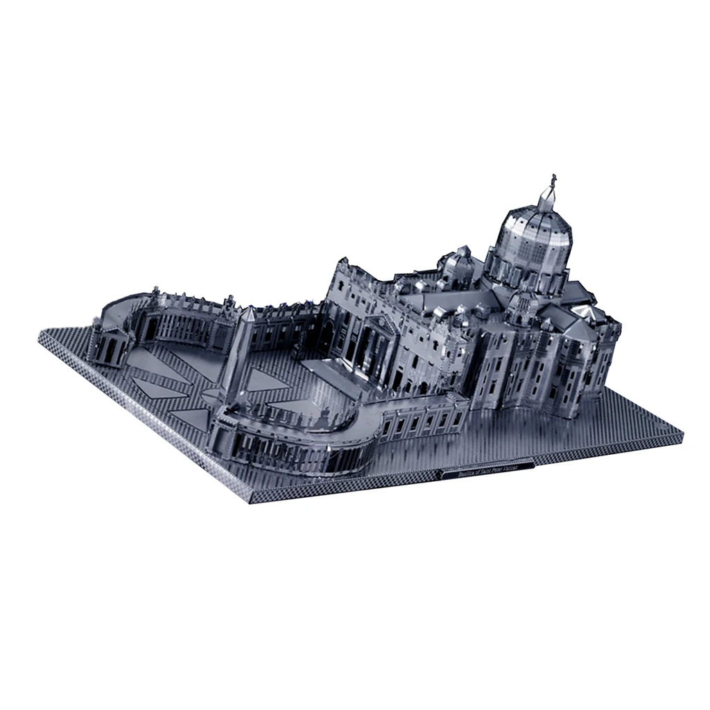 Серебряный St Peter's Basilica 3D набор металлических моделей DIY игрушки-3 листа 81 шт. |