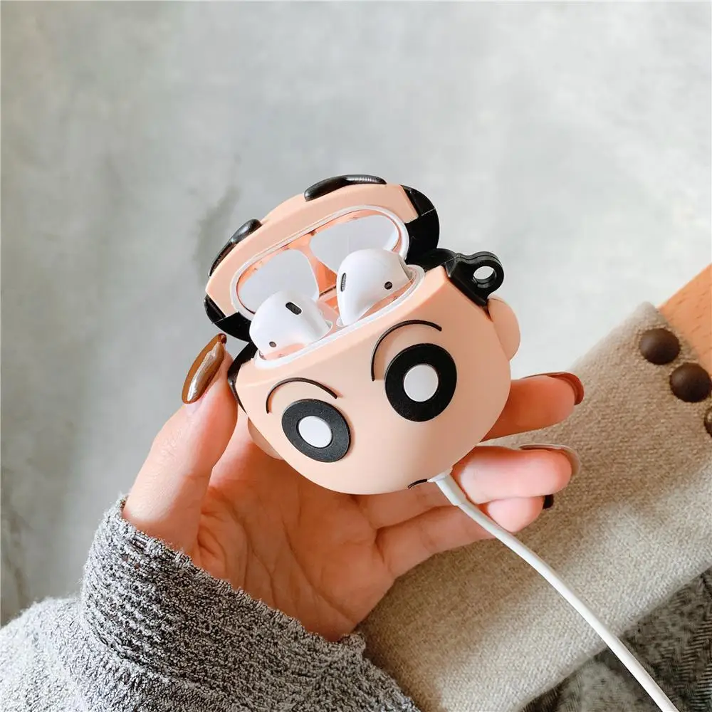 3D case For Apple new Airpods Crayon Chibi Maruko Silicone soft Cover for airpods 2 Wireless Bluetooth Earphone Protective |
