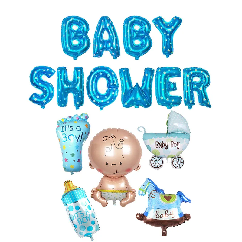 Baby Show Boy Set Пол раскрывает детский душ украшения шар установить его девочка его мальчик украшения Дети партии о ребенок для ребенка душ шары - Цвет: Baby Show Boy Set