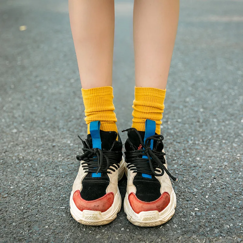 Женские свободные носки в стиле Харадзюку японский хлопок уличная высокого