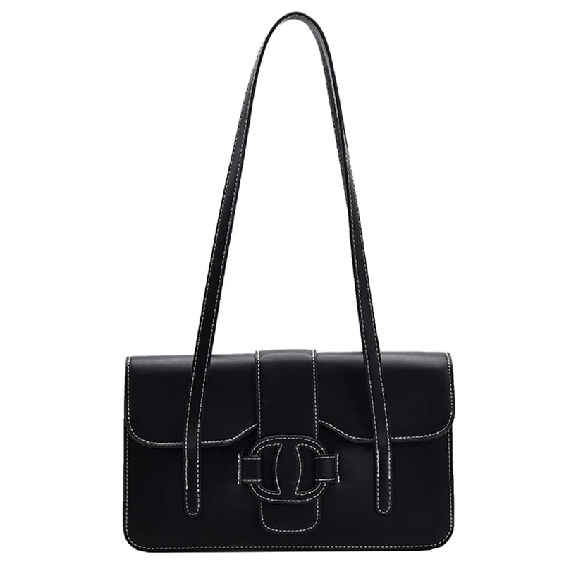 

Ladies bag autumn and winter new fashion Joker simple single shoulder armpit bag net red texture small square bag