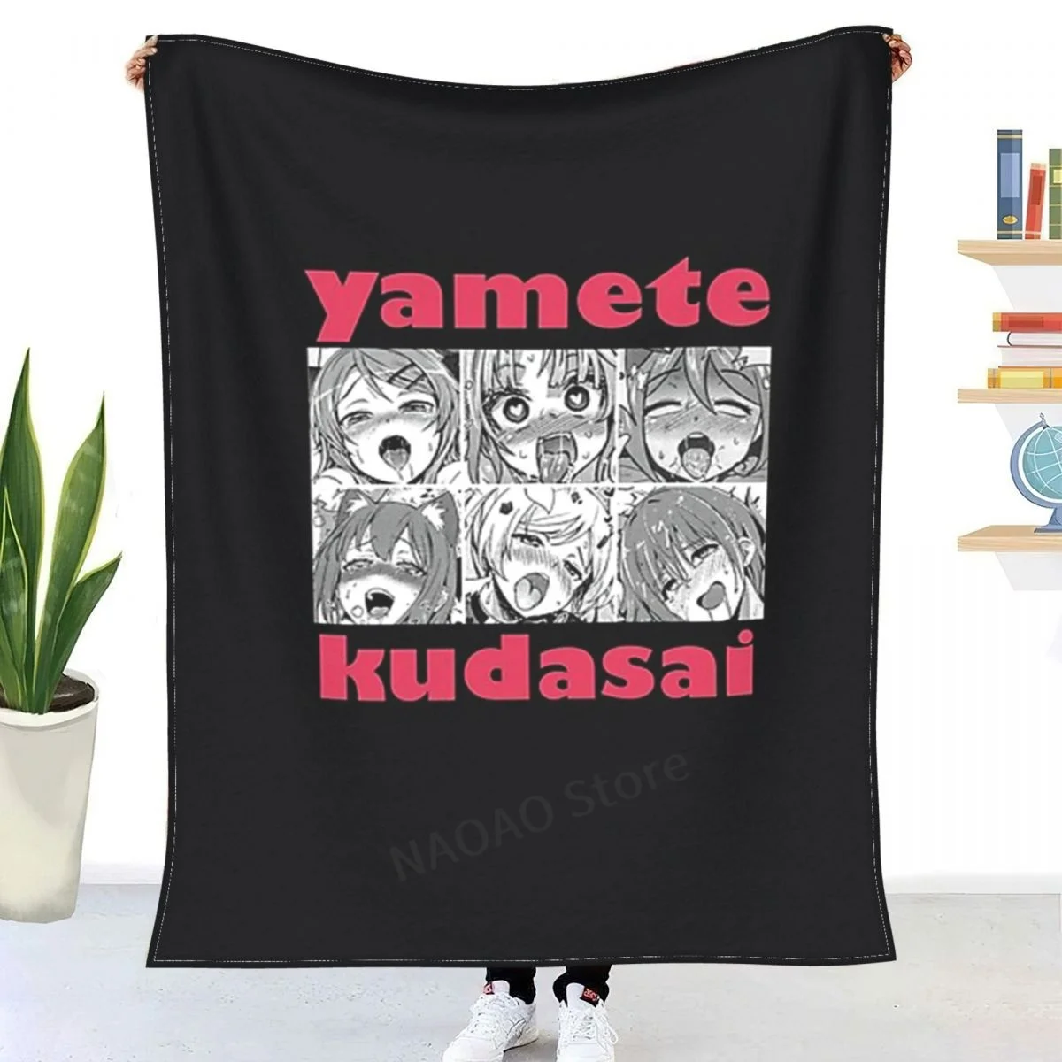 

Yamete Kudasai Throw Blanket Sheets on warm winter beds, blankets on plaid sofas, throw decorative bedspreads, sofa covers