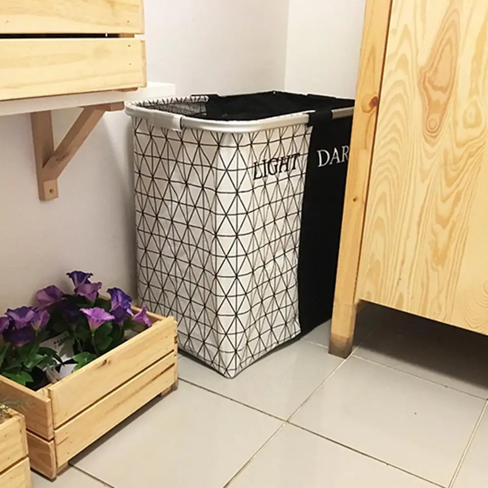 Double Frame Large Laundry Basket Storage Basket Folding Storage Organizer Dirty Clothes Basket Waterproof Oxford Laundry Basket