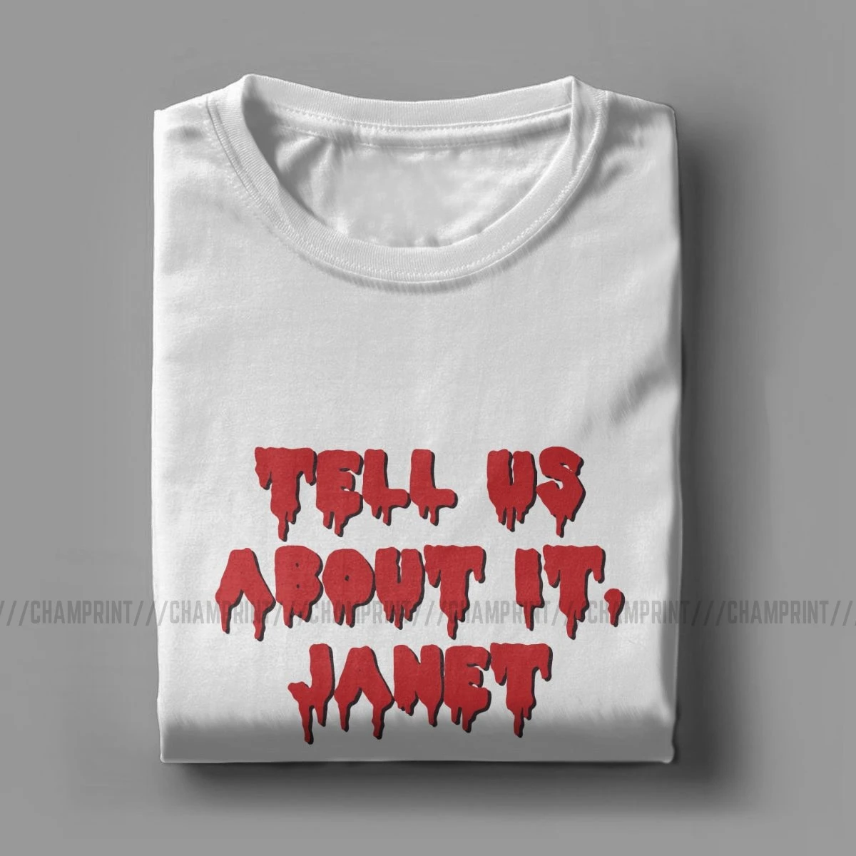 Мужская футболка сообщите нам об этом Джанет Шоу Ужасов Рокки для мальчиков