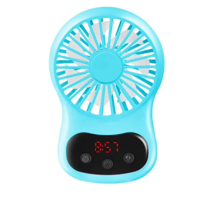

Portable Creative Desktop Fan with Clock USB Rechargeable Handheld Air Cooler K1AD