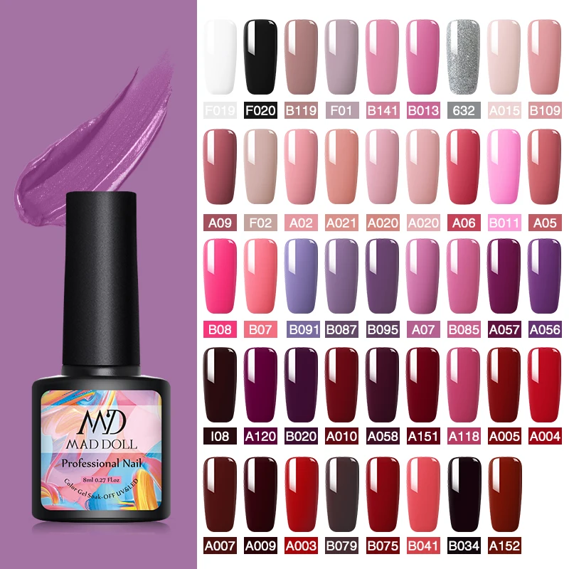 MD MAD DOLL 8 мл УФ светодиодный Гель лак Полупостоянный светодиодная лампа краска для