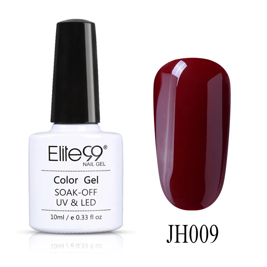 JH009 Elite99 10 мл винно-красный цвет УФ-гель для ногтей Чистый гель-лаки для ногтей гель-праймер длительное впитывание УФ гель для ногтей маникюр - Цвет: JH009