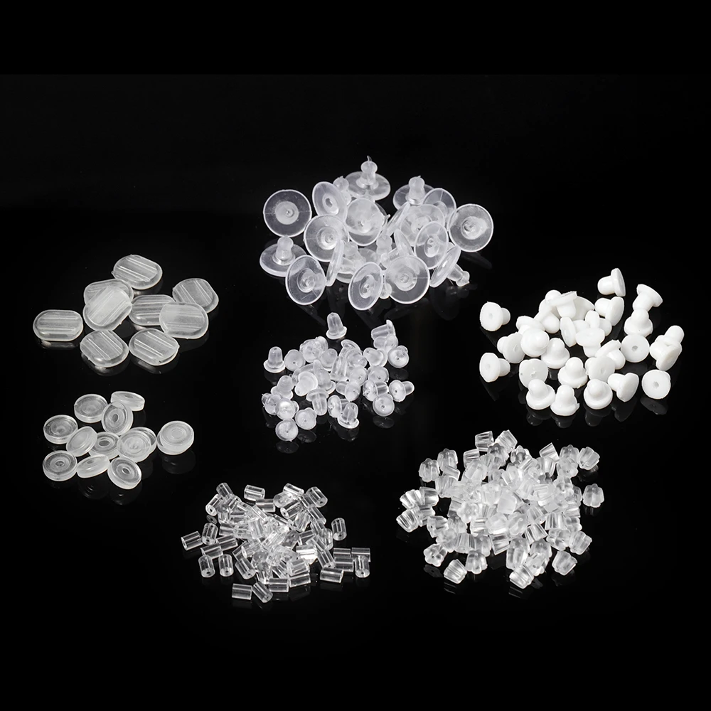 

50-200pcs Rubber Earring Back Stoppers Ear Stud Post Nuts Earback Wholesale Handmade Crafts Accessories for Jewelry Making DIY