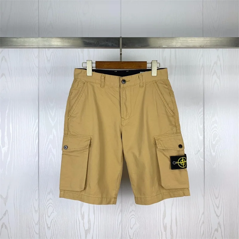 

STONE ISLAND New Style Side Standard Multi-pocket Washed Overalls with the Same Style All-match Casual Shorts for Men and Women