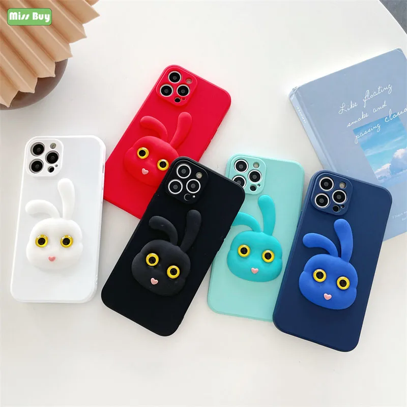 

3DLovely Rabbit Pure Color Soft Silicone Phone Case For Huawei P20 P30 Lite P40 Pro Plus P50 Pro Nova 2S 3 3i 4 5 5i Pro Shell