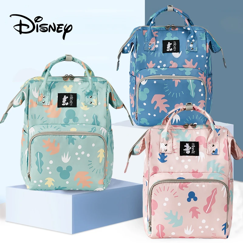 

Disney Микки и Минни Маус Ackpack сумки для подгузников большого Ёмкость органайзер для беременных путешествия Детские коляски мешок Водонепрони...