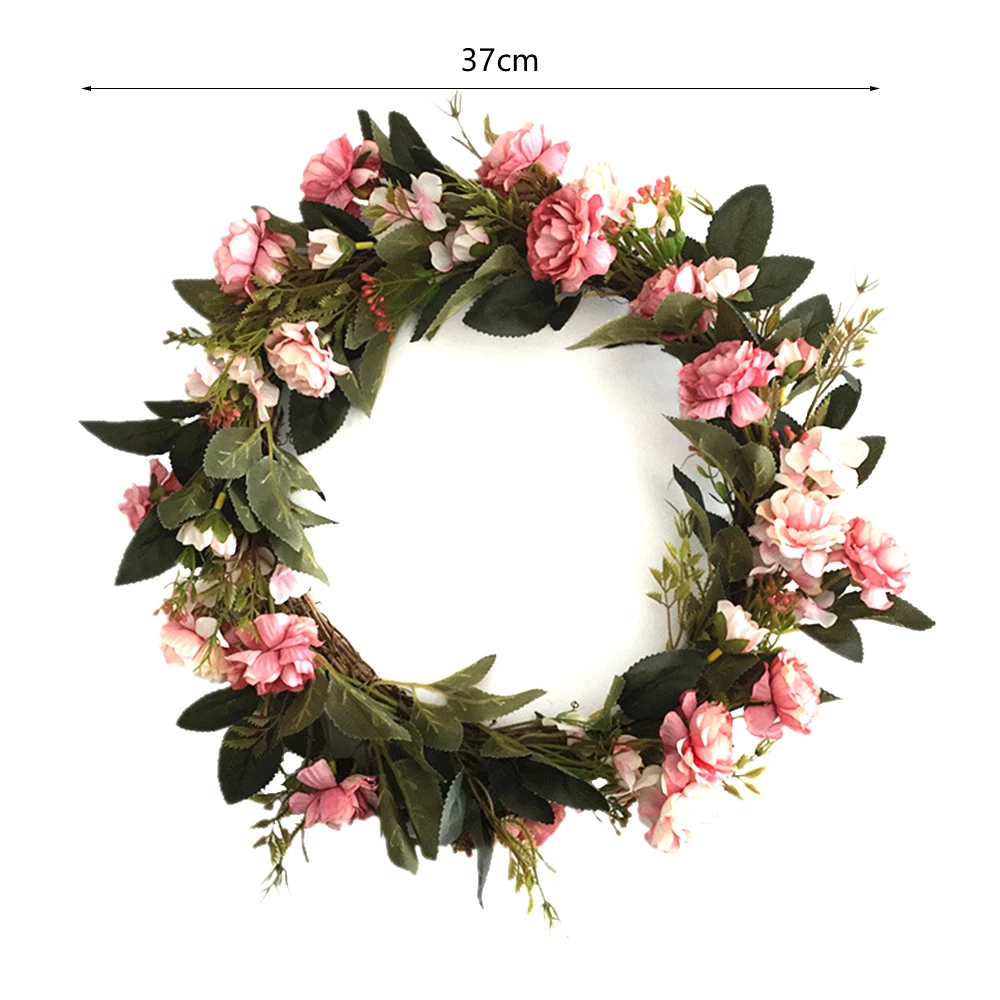 

Simulation Wreath Artificial Flower Wreath Grass Garland For Home Front Door Wedding Wall Decor Party Festival Decoration