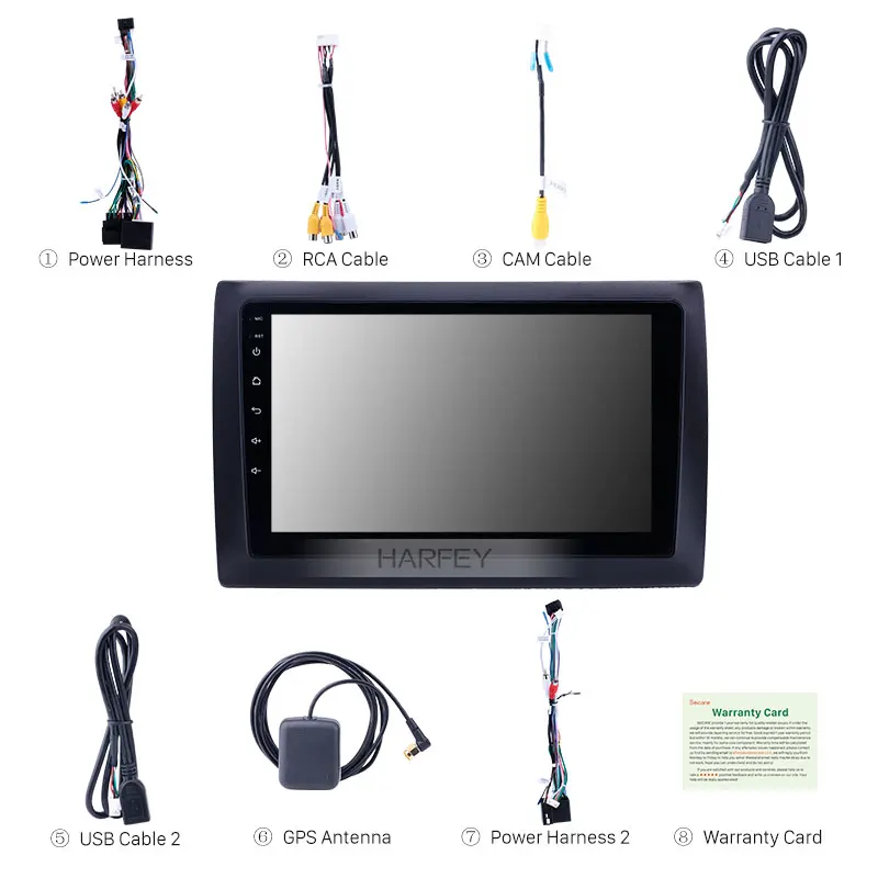 Harfey Android 8 1 HD сенсорный экран 9 ''Navi для 2010 Fiat Stilo GPS Автомагнитола поддержка OBD2