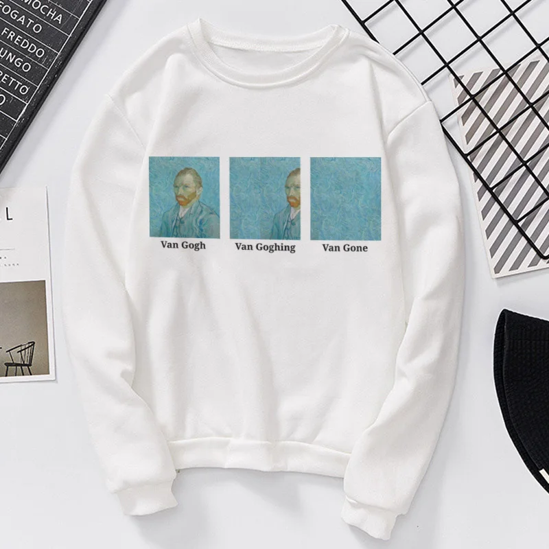 Женская толстовка Hipster Van Gogh Van Goghing Van Gone Meme Осенняя толстовка с забавным длинным рукавом Harajuku Vogue толстовки Одежда