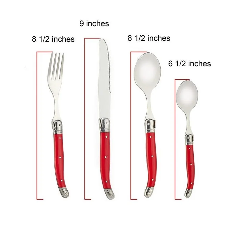 Стиль Laguiole Радужный набор посуды Красочные столовые приборы из нержавеющей