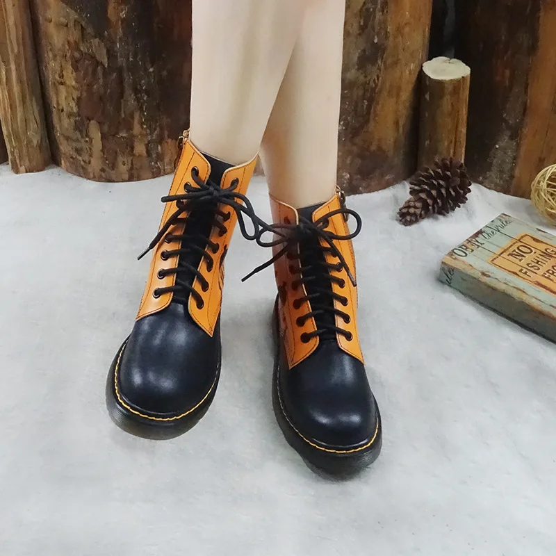 Женские ботильоны с перекрестной шнуровкой Johnature ботинки из натуральной кожи в