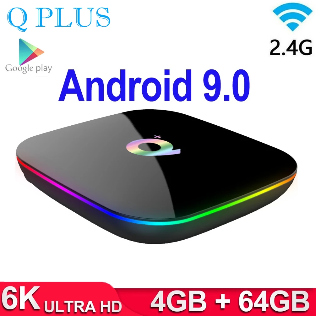 

ТВ-приставка Q Plus, Android 9,0, 2 + 16 ГБ, 6K, H.265, USB3.0, Allwinner H6, PK, MX10 PRO, H96