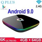 ТВ-приставка Q Plus, Android 9,0, 4 + 3264 ГБ, 6K, H.265, USB3.0, Allwinner H6, PK, MX10 PRO, H96
