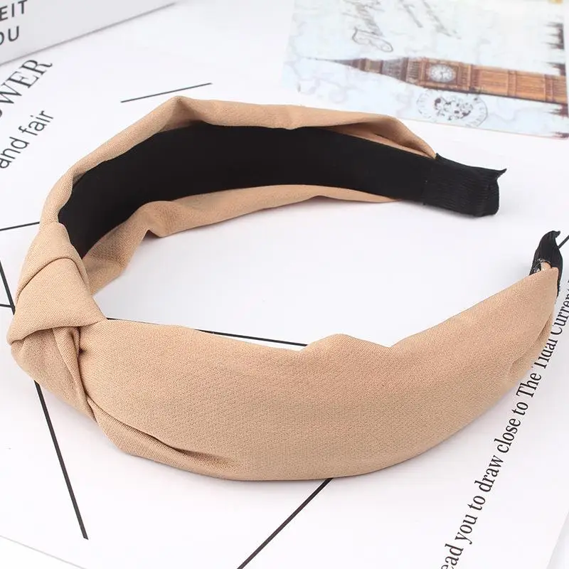 

Fashion Bow Knot Hairband Soft Comfortable Hoop Simple Sweet Girls Hair Beautiful Cross Cotton Headband Women Gifts