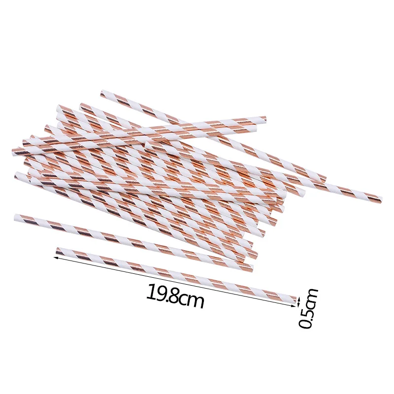 B05-25pcs Розовое золото тарелки бумажные стаканчики салфетки трубочки одноразовые столовые приборы набор на день рождения украшения принадлежности для детского душа вечерние принадлежности - Цвет: B05-25pcs