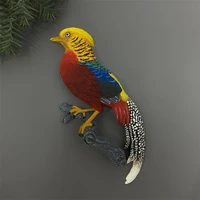 qiqipp fridge magnet semi dimensional animal birds golden pheasant fridge magnet resin decorative magnet