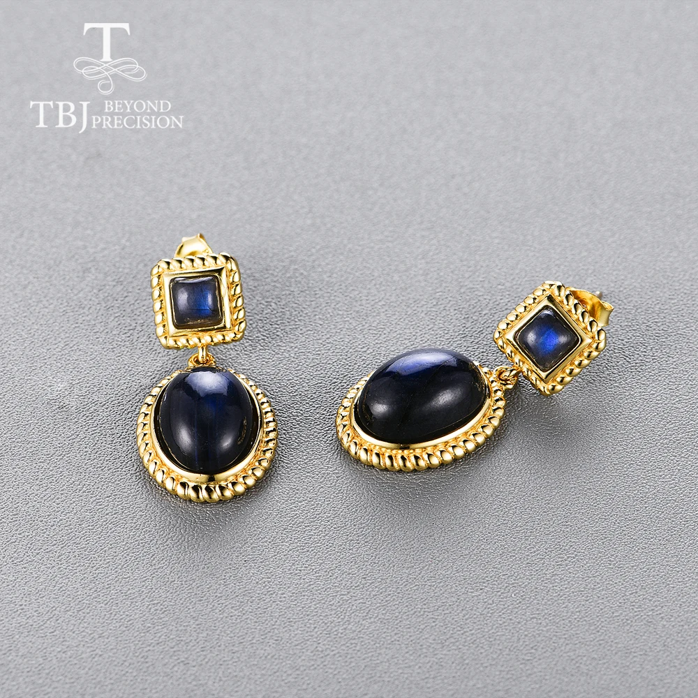 Женские серьги с лабрадоритом классического дизайна ювелирные изделия из